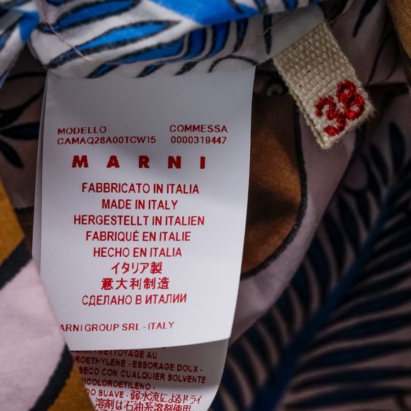 Marni SS/18 Caramel Desert-Print Leaf Short-Sleeve Blouse - Picture 9 of 11